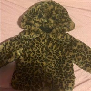 Leopard print toddler girl coat